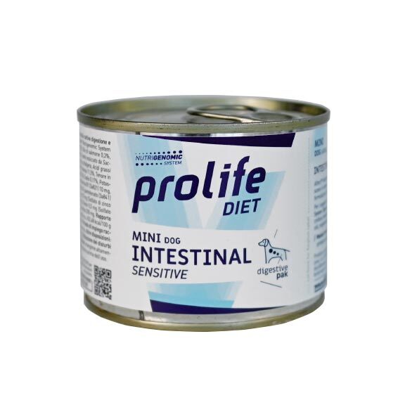 Prolife - Lattina di Umido per Cani con patologie Gastrointestinali Intestinal Sensitive Mini 200gr