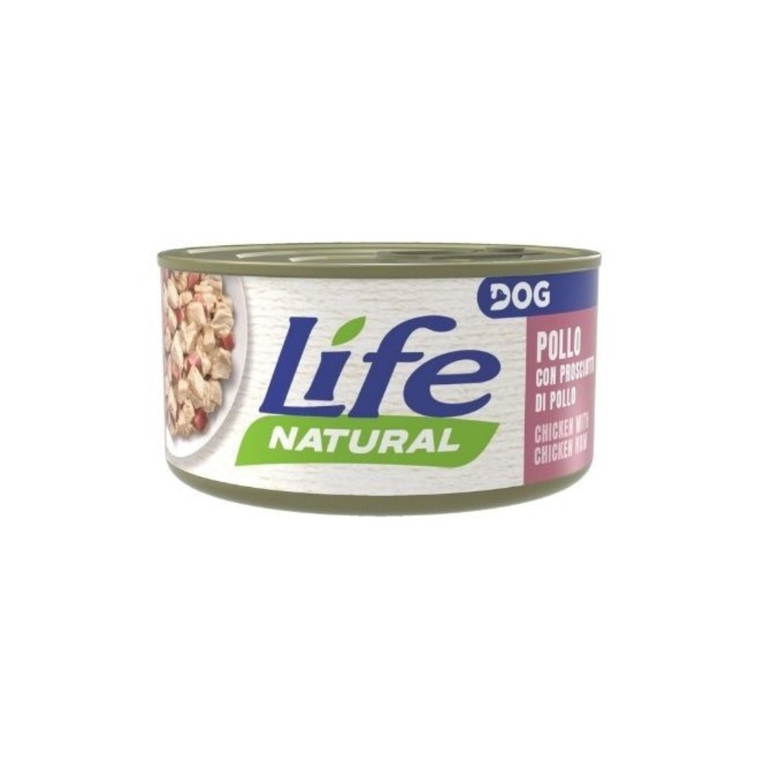 umido cane naturale, life dog natural, life dadini, life filetti, life umido cane, lattina cane 90 g, alimento umido cane Life Natural, cibo naturale per cani, umido cane monoporzione
