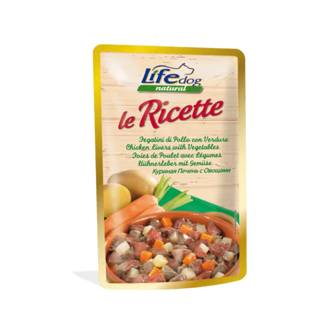 life umido cane, umido cane in busta naturale, life dog natural ricette cane, cibo umido cane monoporzione, alimento naturale cane adulto, buste umido cane 95 g