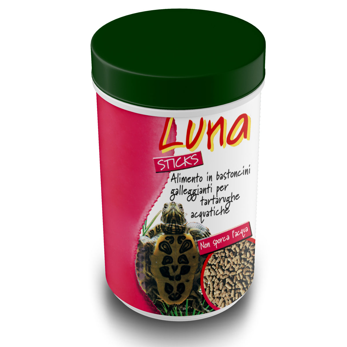 mangime per tartarughe d'acqua, alimento tartarughe d'acqua, bastoncini galleggianti per tartarughe, cibo per tartarughe d'acqua dolce, AllPet Luna Stick, mangime tartarughe non sporca acqua, cibo con calcio per tartarughe