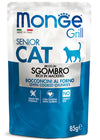 Monge - Buste di Sgombro in Bocconcini in Gelatina per Gatti Anziani Grill Grain Free Senior 85 g