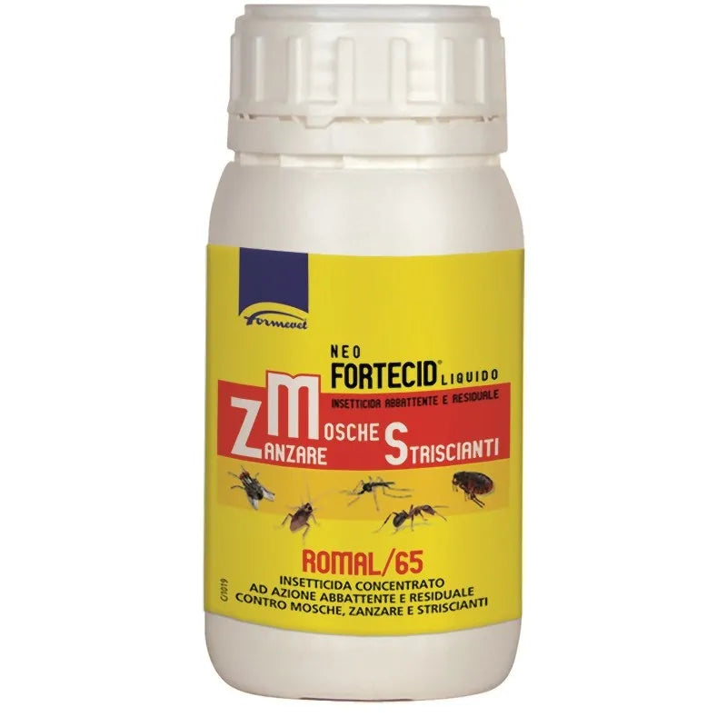 Formevet - Neo Fortecid Liquido Effetto Abbattente e Residuale per Mosche, Zanzare e Striscianti 250 ml