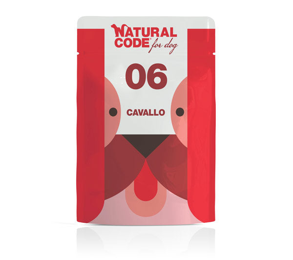 Natural Code Cane, umido monoproteico busta 100 g, umido cane adulto monoproteico, senza cereali cibo umido cane, alimento completo cane, umido cane proteina unica 100g, umido cane premium qualità naturale