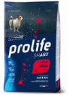 Prolife - Crocchette Complete con Manzo e Riso per Cani Adulti Smart Mini