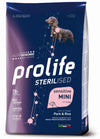 Prolife - Crocchette per Cani STERILIZZATI Sensitive Sterilised Maiale e Riso Mini 2Kg