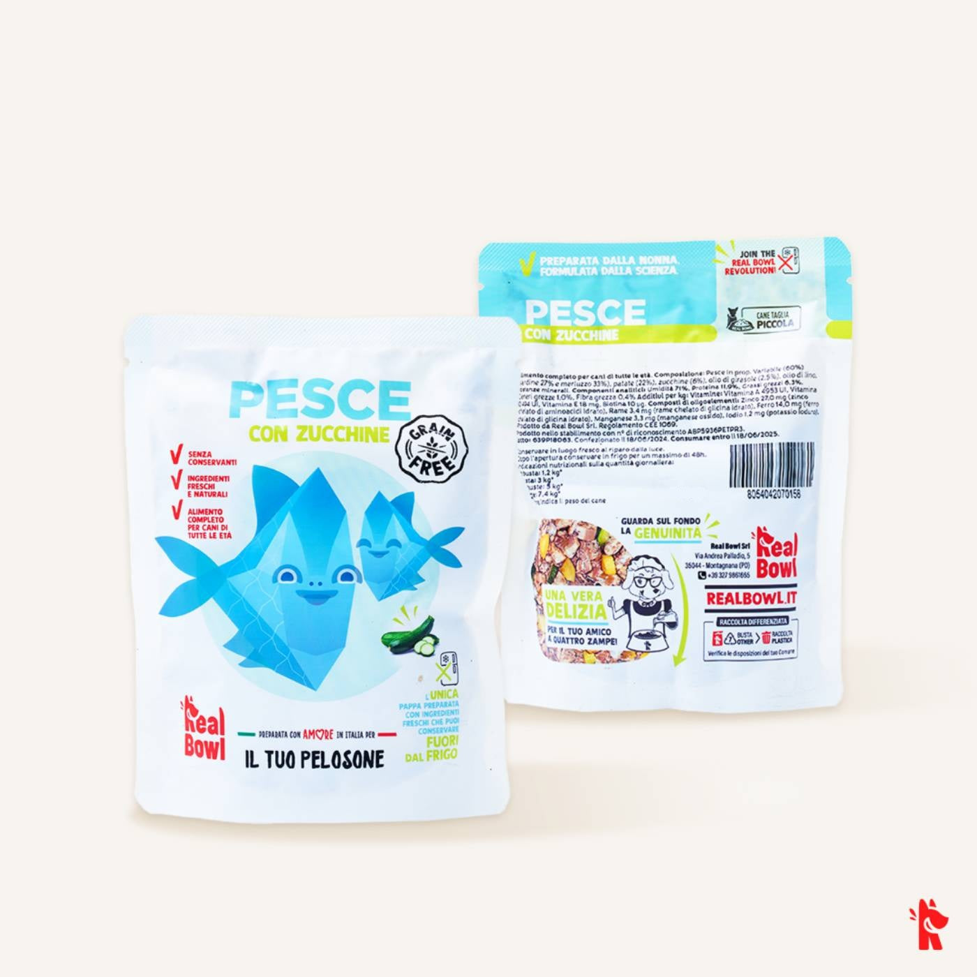 Real Bowl - Pasto Pronto Senza Cereali per Cani con Ingredienti Freschi Grain Free 400g