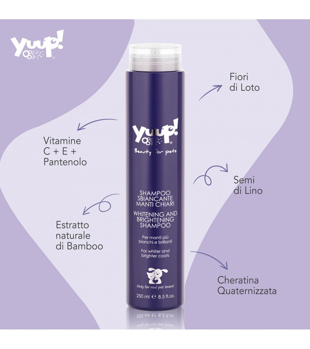 Yuup! - Shampoo Sbiancante per Cani e Gatti a Manto Chiari Anti Giallo 250 ml