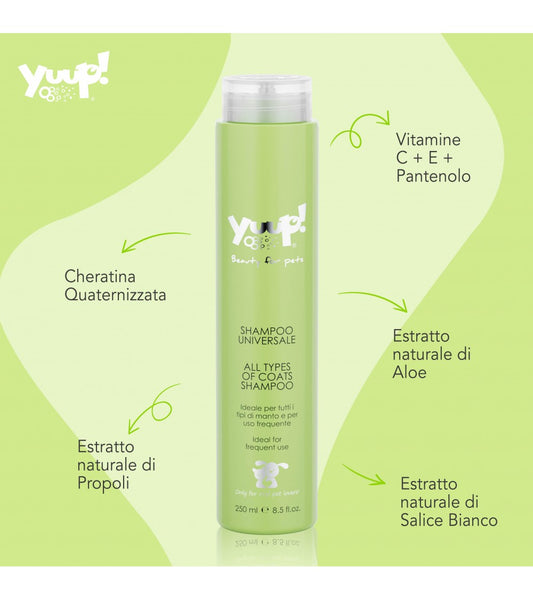 Yuup! - Shampoo Universale per Cani e Gatti per Tutti i Tipi di Pelo 250 ml