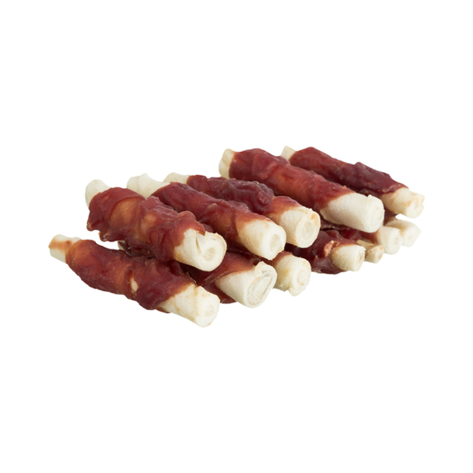 Trixie chewing rolls mini, snack masticabile con anatra per cani, bastoncini di pelle bovina per cani, cibo naturale per cani piccoli, snack senza glutine per cani, chewing rolls Trixie 120g, snack dentale per cani piccoli, stick di anatra per cani, alimento complementare naturale per cani