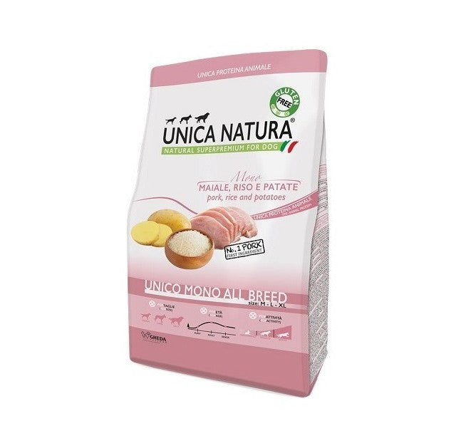 Gheda - Crocchette per Cani MONOPROTEICHE Senza Glutine Unica Natura Medium/Maxi 12Kg