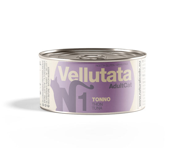 Natural Code Vellutate 85 g gatto, Vellutata senza glutine per gatti, Lattina crema umido gatto adulti, Alimento umido gluten free gatti, Vellutate Natural Code ricetta, Umido vellutata cremoso gatto, Alimento complementare gatto naturale