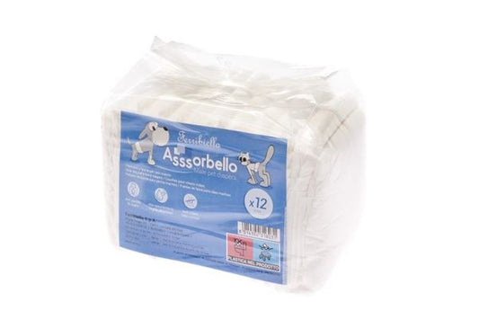Ferribiella – Pannolini a Fascia per Cani Maschi Asssorbello 12 pezzi