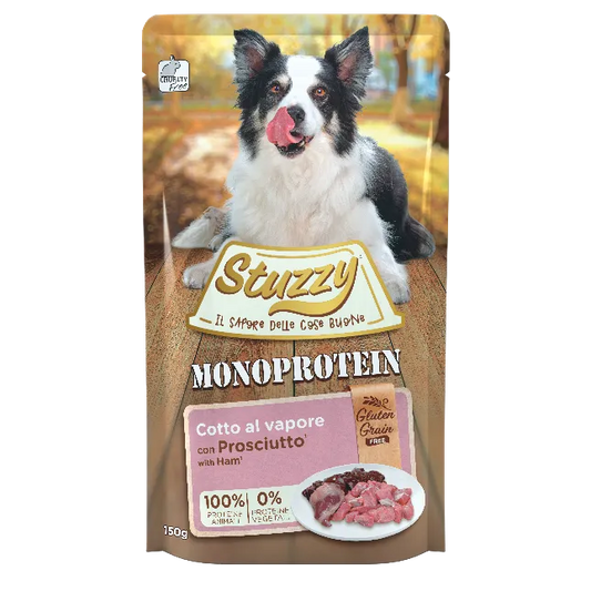 Stuzzy - Busta di Umido Monoproteico Cotto al Vapore per Cani Adulti 150g