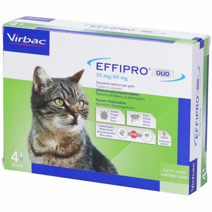 Virbac - Antiparassitario per Gatti Pipette Effipro Duo 4 pezzi