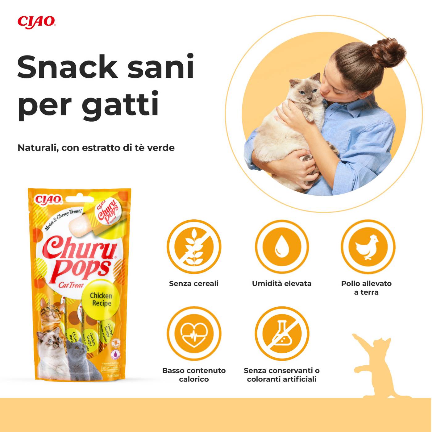 Inaba Ciao - Pops Snack Premio Morbido per Gatti 4x15g