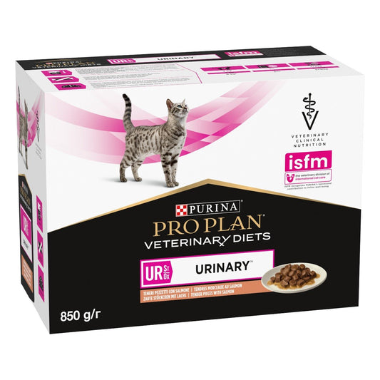 Purina - Multipack Bustine di Umido al Salmone per Gatti con Patologie alle Vie Urinarie Pro Plan Veterinary Diets 85g