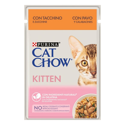 Purina - Bustine Umido in Pezzetti Cat Chow per Gatti Cuccioli Kitten 85g