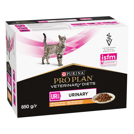 Purina - Buste di Umido al Pollo per Gatti con Patologie alle Vie Urinarie Pro Plan Veterinary Diets 85g