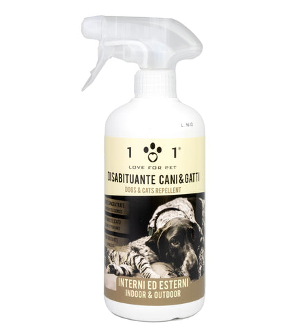 Linea 101 - Spray Repellente Disabituante per Interni ed Esterni Cani e Gatti 500ml