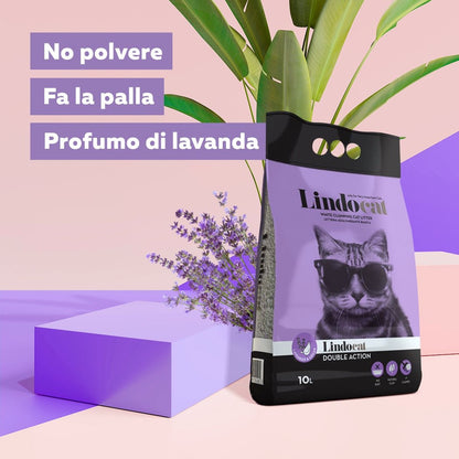 Lindocat - Sabbia fine per Lettiera in Bentonite Agglomerante naturale Prestige 5L