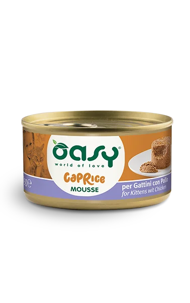 Oasy - Caprice Mousse Umido Senza Cereali per Gatti Cuccioli Kitten Grain Free 85g