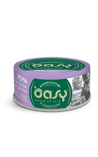 Oasy - More Love Umido con Pollo e Uova Senza Glutine per Gatti Cuccioli Kitten 70g