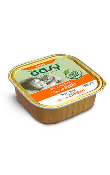 Oasy - Delizioso Patè Umido in Vaschetta per Gatti Adulti 100g