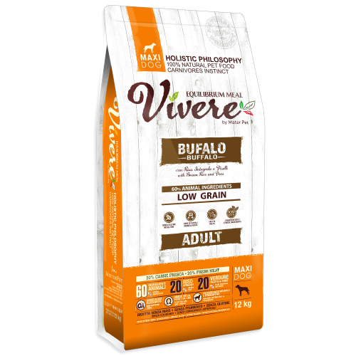 Vivere - Crocchette a Basso contenuto di Cereali per Cani MAXI ADULTI 12Kg