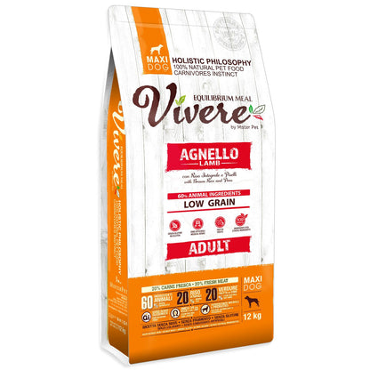 Vivere - Crocchette a Basso contenuto di Cereali per Cani MAXI ADULTI 12Kg