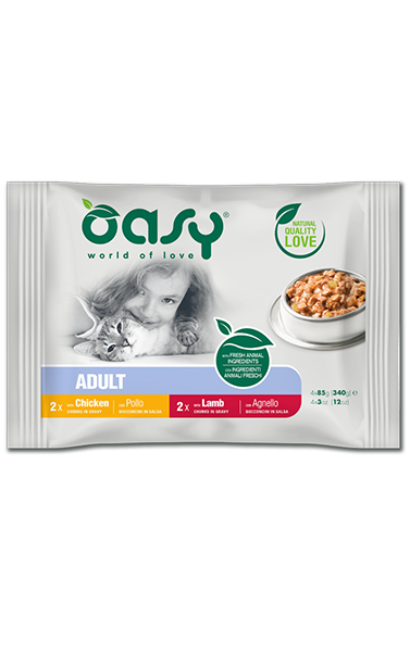 Oasy - Bocconcini in Salsa per Gatti Adulti Multipack 4x85g