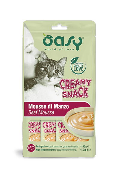 Oasy - Mousse Creamy Snack per Gatti 4x15g