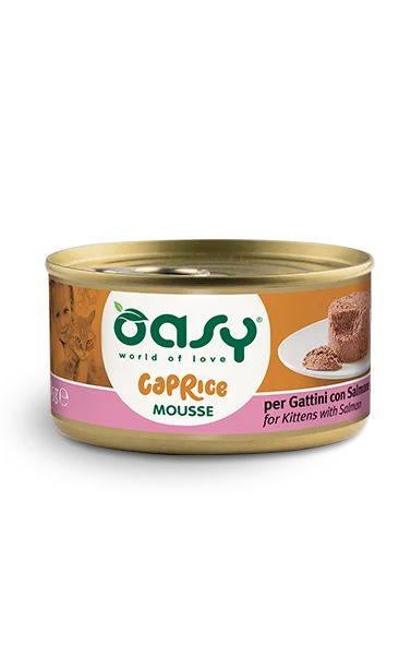 Oasy - Caprice Mousse Umido Senza Cereali per Gatti Cuccioli Kitten Grain Free 85g