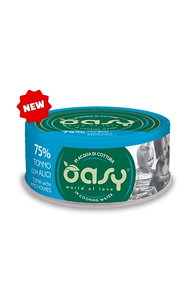 Oasy - More Love Umido Senza Glutine in Acqua di Cottura per Gatti Adulti 70g