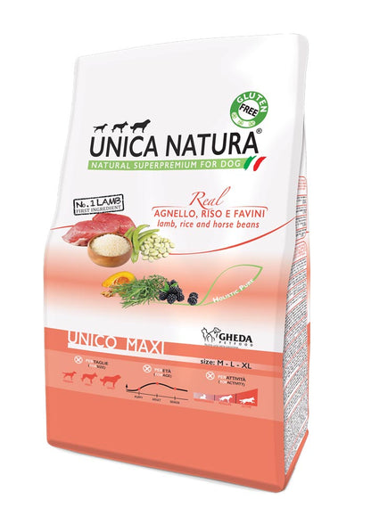 Gheda - Unico Real Crocchette per Cani Adulti Maxi Unica Natura 12 Kg
