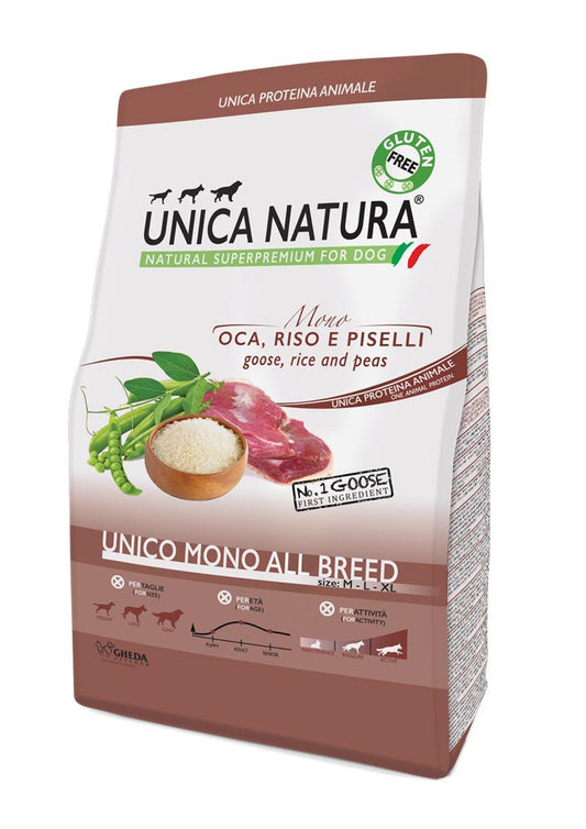 Gheda - Crocchette per Cani MONOPROTEICHE Senza Glutine Unica Natura Medium/Maxi 12Kg
