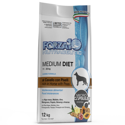Forza10 - Crocchette IPOALLERGENICHE per Cani di Media e Grande Taglia Diet Medium