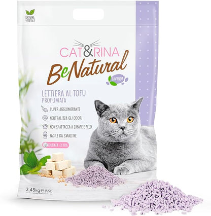 Cat&Rina - BeNatural Lettiera al Tofu Ecologica Vegetale Agglomerante per Gatti 5,5 L