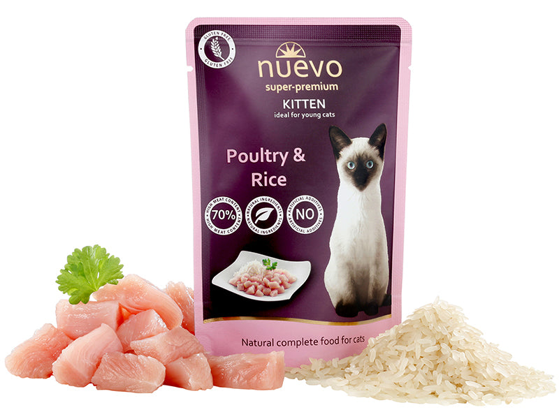 Nuevo - Umido in Patè Super Premium per Gatti Cuccioli Senza Glutine Kitten 85g