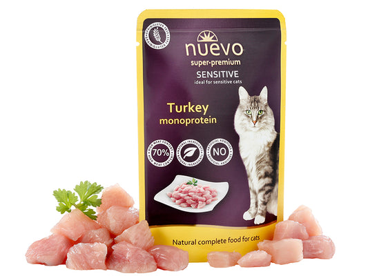 Nuevo - Umido in Patè Monoproteico Super Premium per Gatti Sensitive Senza Glutine 85g