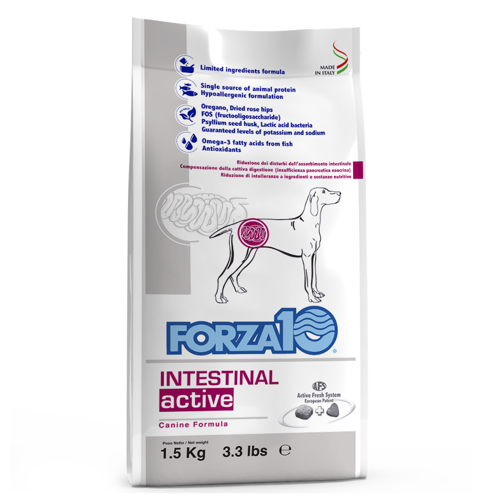 Forza10 - Crocchette per cani adulti con disturbi intestinali Intestinal Active 1.5Kg