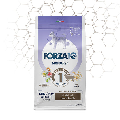 Forza10 - Crocchette Ipoallergeniche per Cani Mini e Toy Adult Mono Diet 1,5 Kg