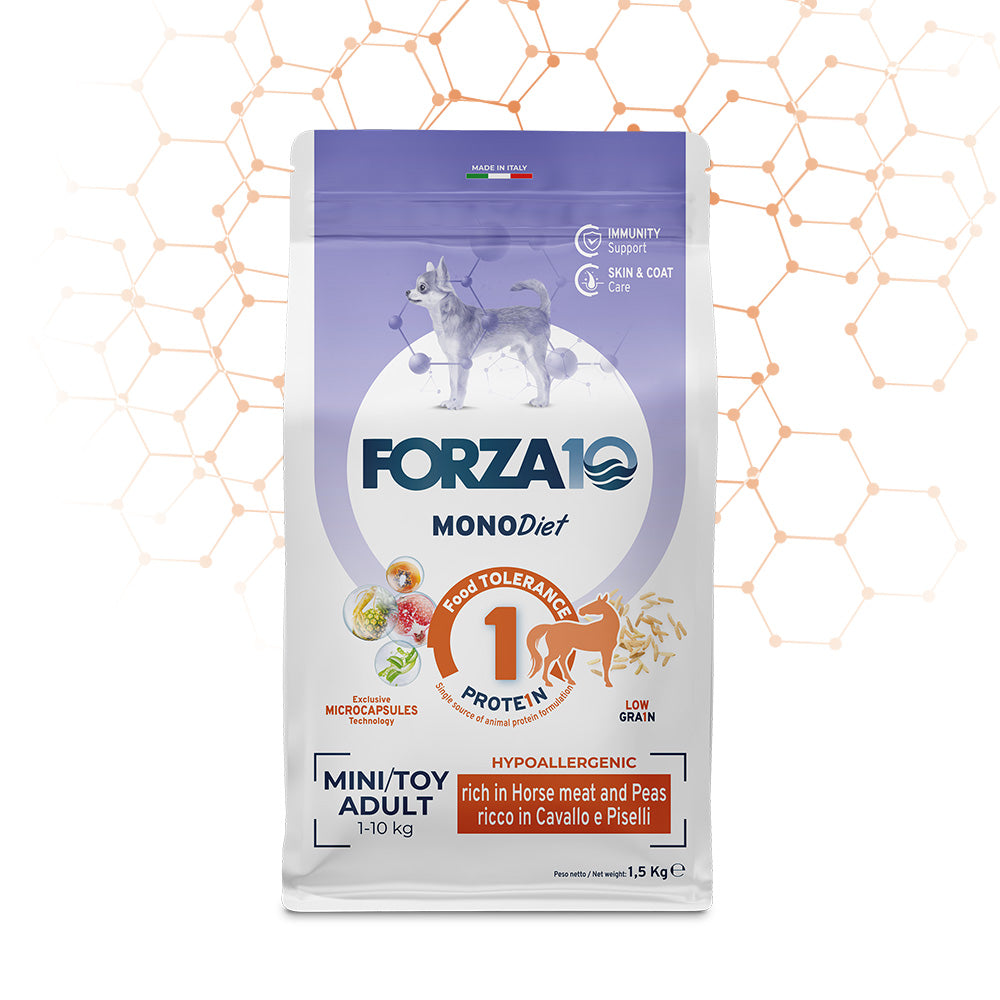 Forza10 - Crocchette Ipoallergeniche per Cani Mini e Toy Adult Mono Diet 1,5 Kg