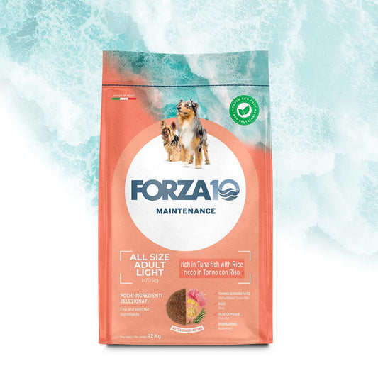 Forza10 - Crocchette per Cani in SOVRAPPESO Maintenance Light All Size Tonno e Riso 12 Kg