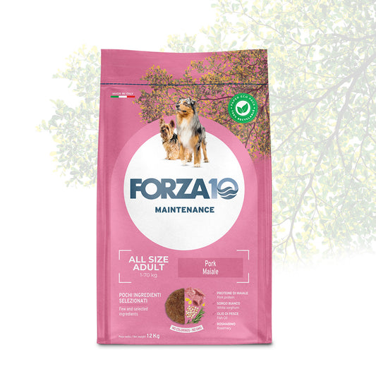 Forza10 - Crocchette al Maiale per il Mantenimento Cani di Tutte le Taglia Media Adult All Size 12 Kg