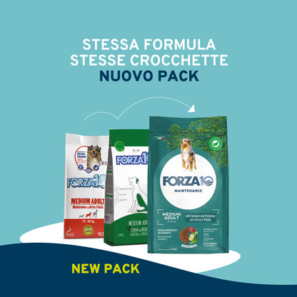 Forza10 - Crocchette Al Cervo per il Mantenimento Cani di Taglia Media Adult Maintenance 12 Kg