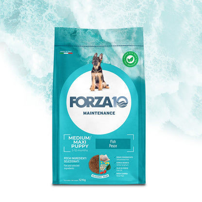 Forza10 - Crocchette Diet al Pesce per Cani Cuccioli Medium Large Puppy 12 Kg