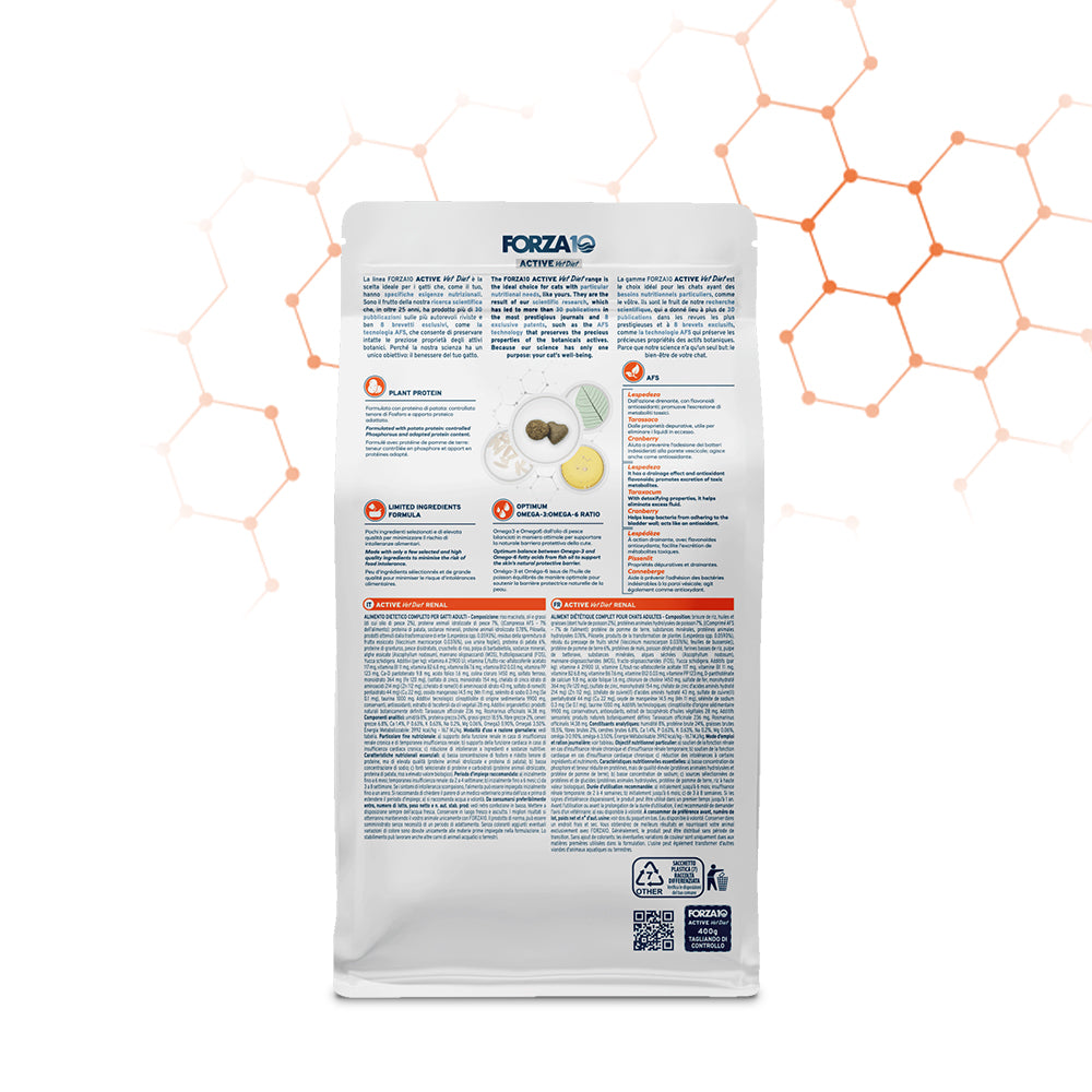 Forza10 - Crocchette Renal per Gatti con problemi Renali Active 400g