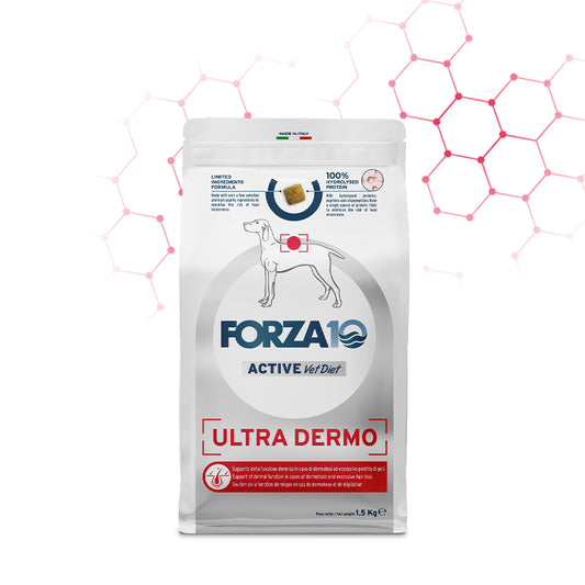 Forza10 - Crocchette Ultra Dermo per Cani con Dermatiti Hydrolized All Size 1,5 Kg