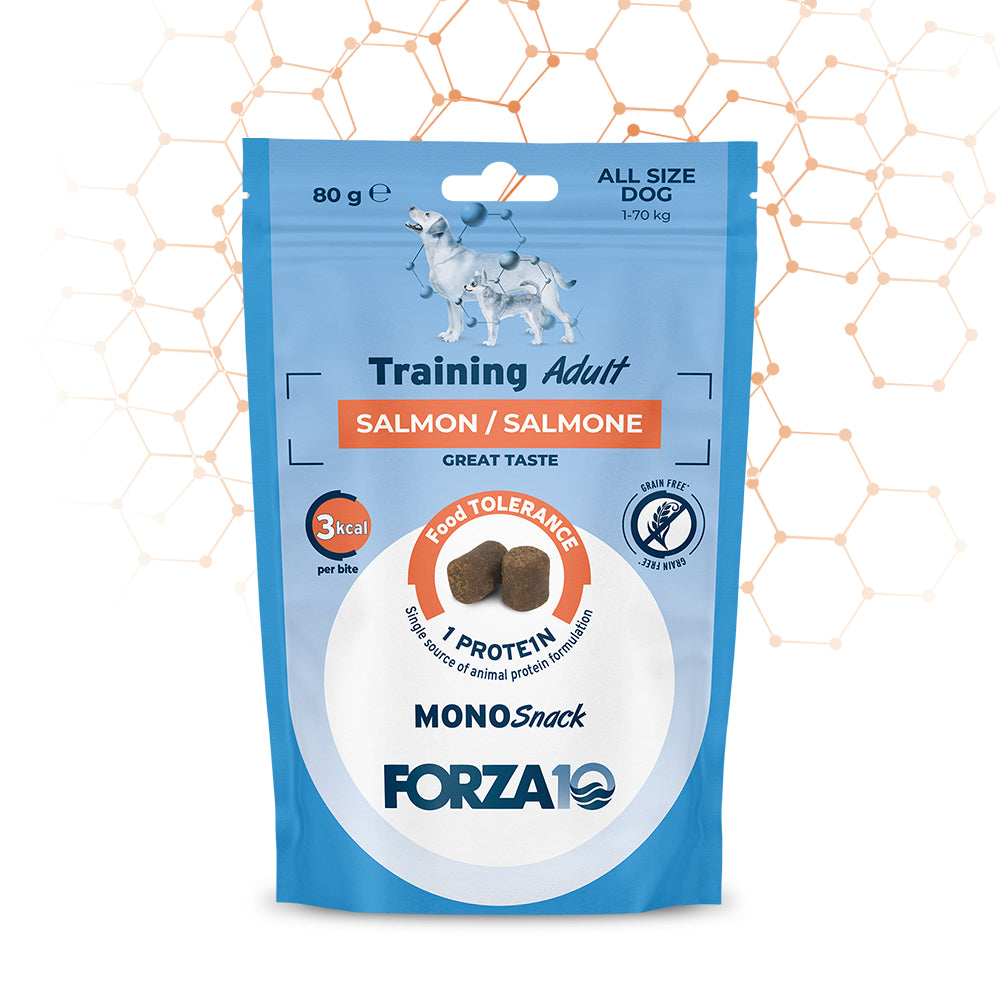 Forza10 - Mono Snack Monoproteico Senza Cereali Ipoallergenico per Cani Adulti Grain Free 80g