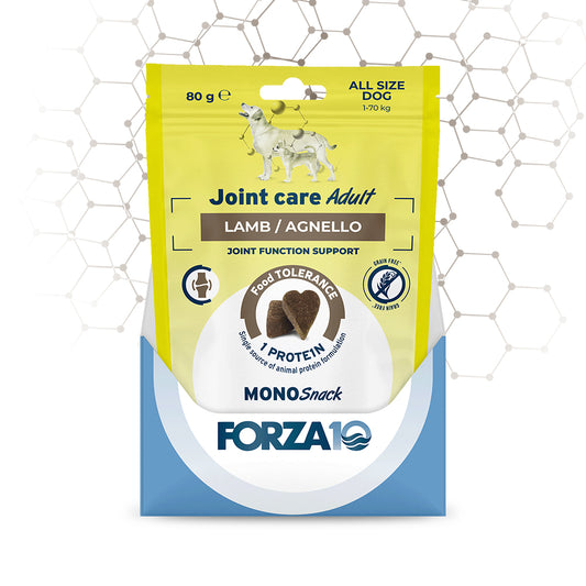 Forza10 - Joint Care Mono Snack Monoproteico Ipoallergenico Senza Cereali per Cani Adulti Grain Free 80g